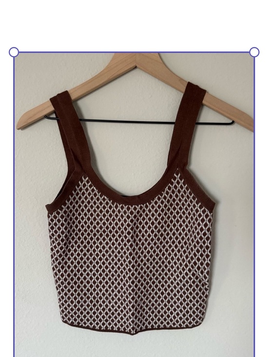 Abercrombie & Fitch Tops - Abercrombie & Fitch Brown Patterned Knit Crop Tank